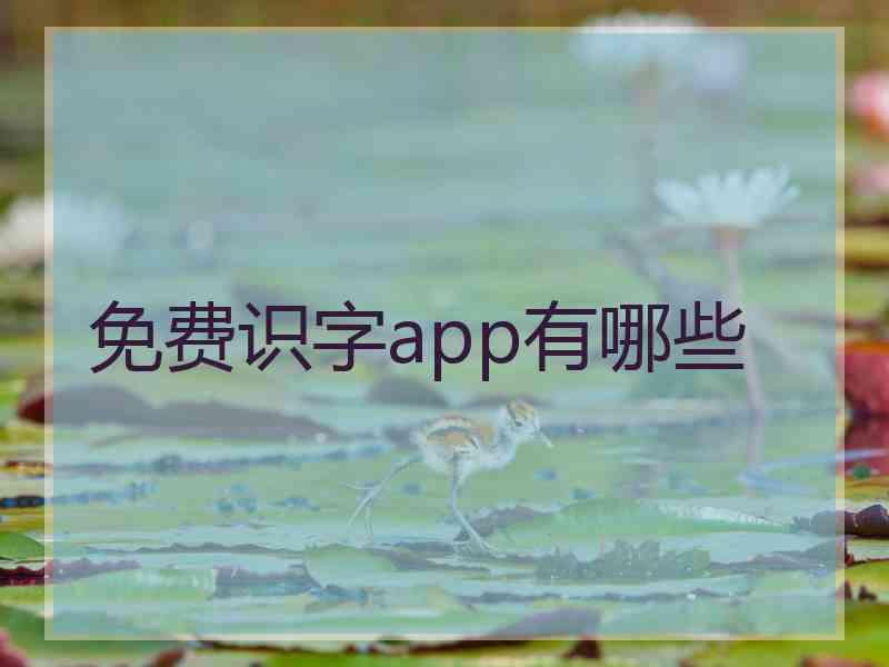 免费识字app有哪些 免费识字app有哪些