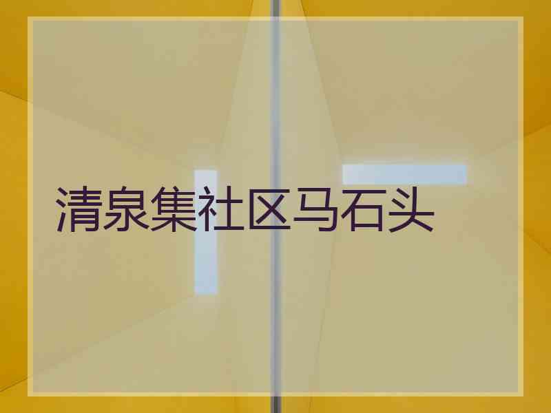 清泉集社区马石头