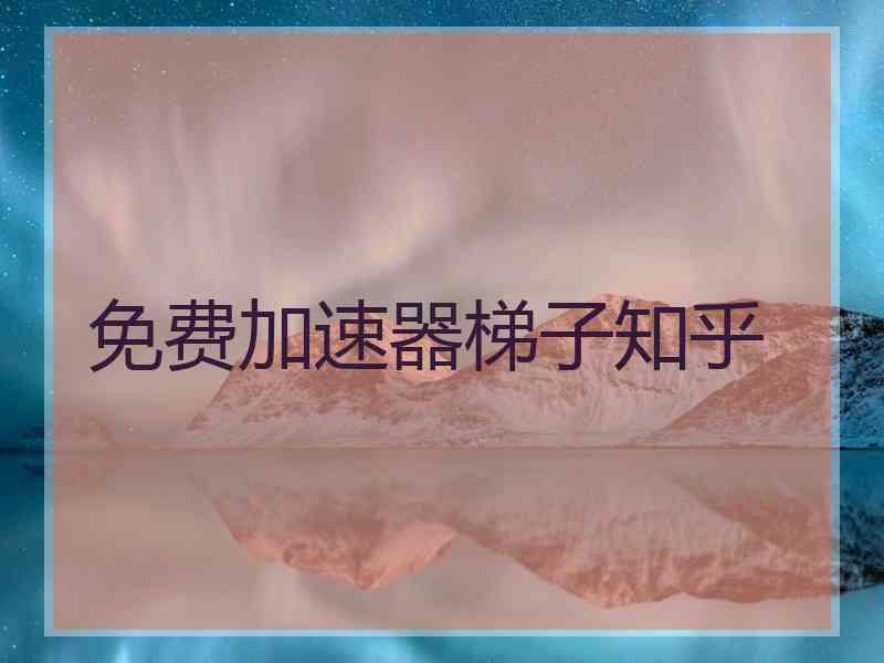 免费加速器梯子知乎