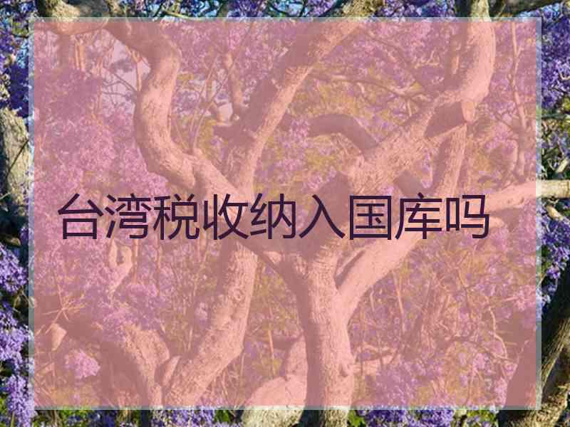 台湾税收纳入国库吗