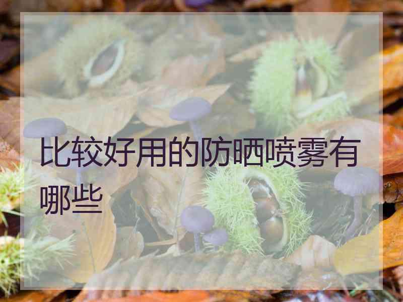 比较好用的防晒喷雾有哪些