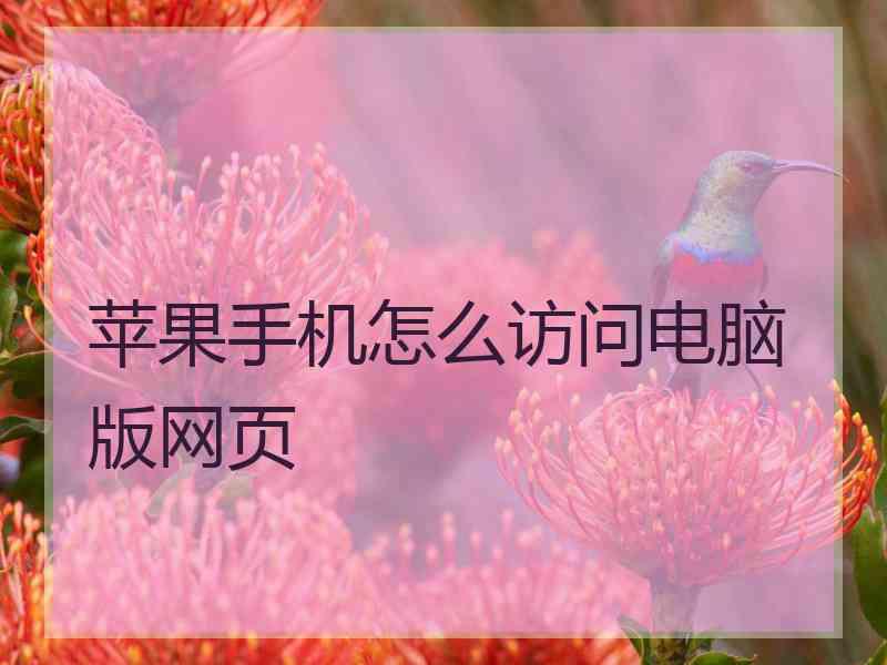 苹果手机怎么访问电脑版网页