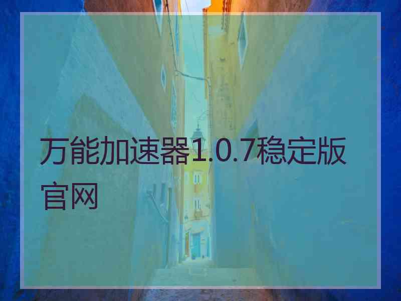 万能加速器1.0.7稳定版官网