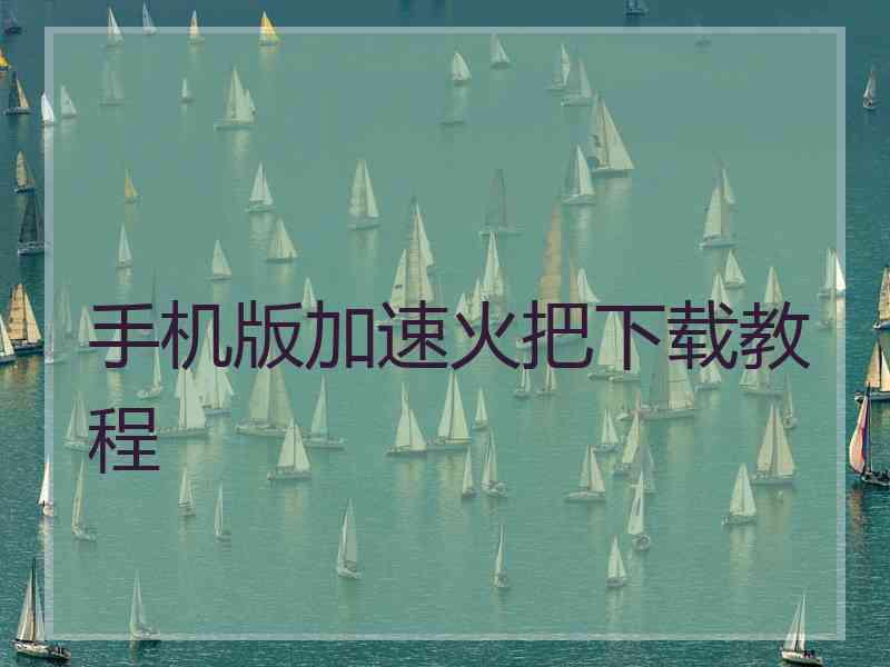 手机版加速火把下载教程