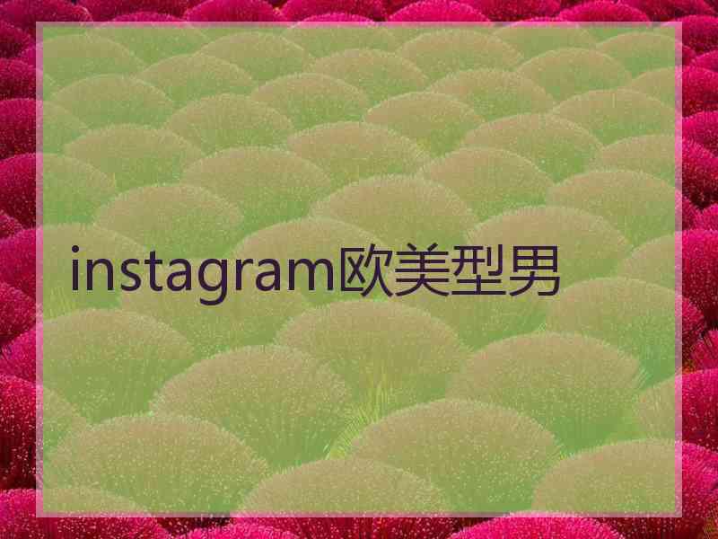 instagram欧美型男