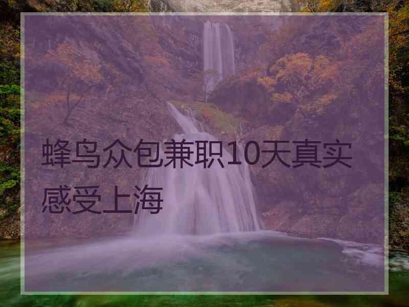 蜂鸟众包兼职10天真实感受上海