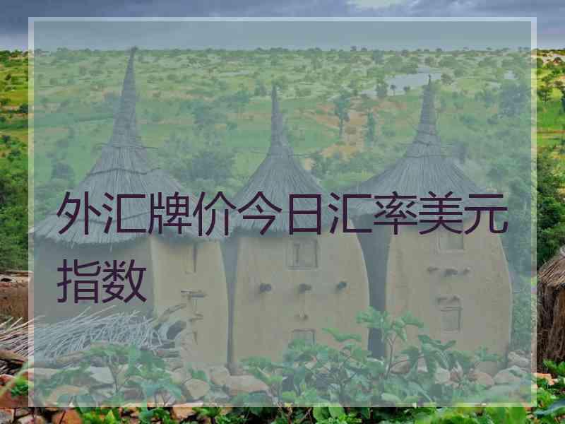 外汇牌价今日汇率美元指数