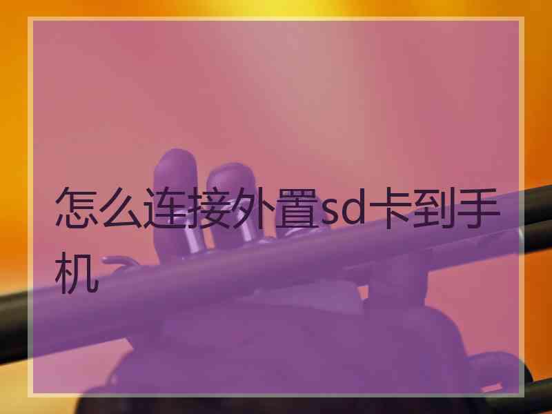 怎么连接外置sd卡到手机