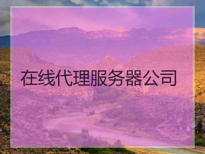 在线代理服务器公司