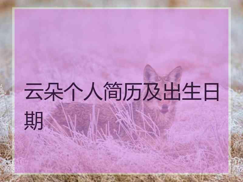 云朵个人简历及出生日期