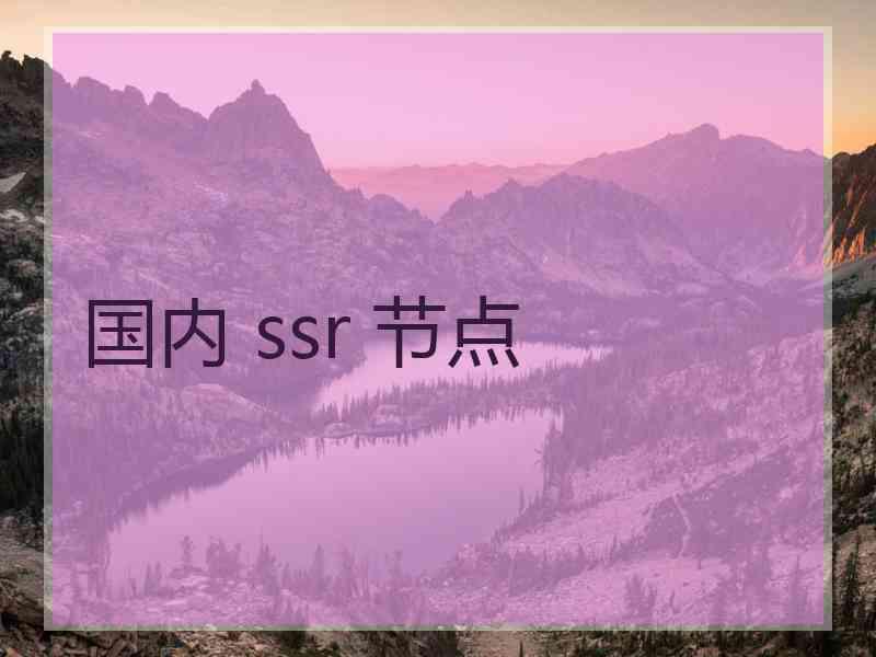 国内 ssr 节点