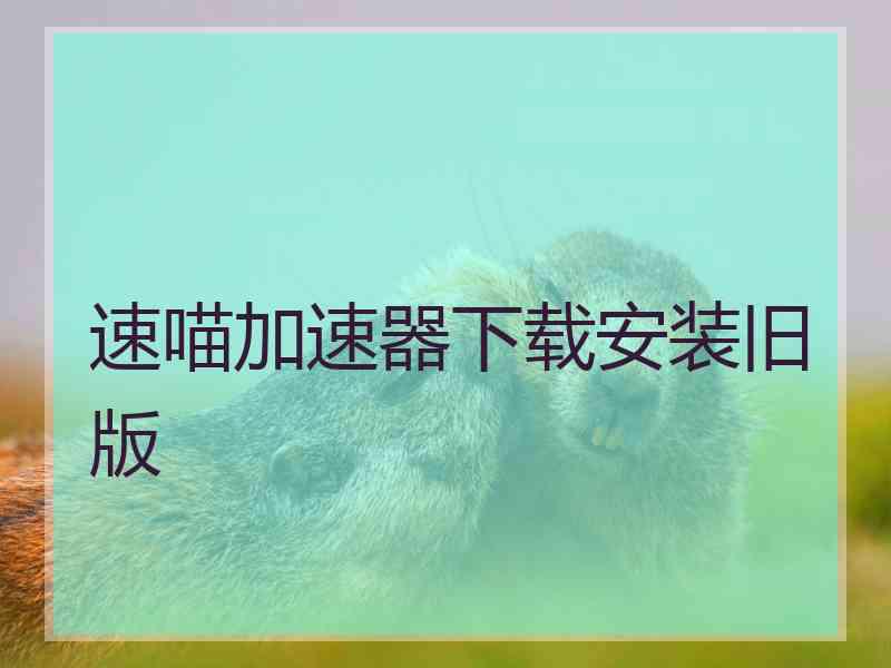 速喵加速器下载安装旧版