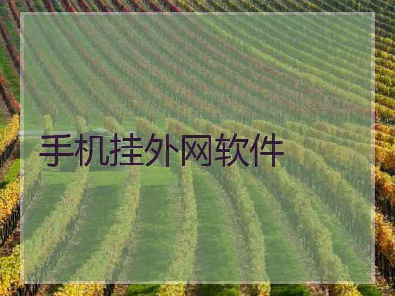 手机挂外网软件