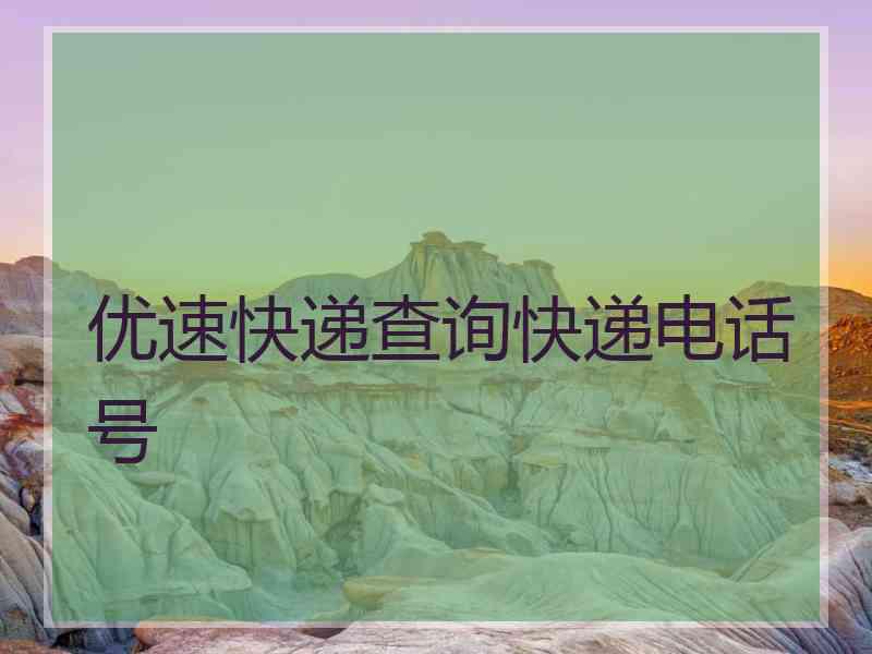 优速快递查询快递电话号