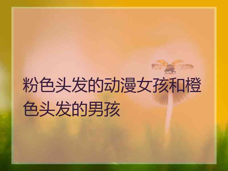 粉色头发的动漫女孩和橙色头发的男孩