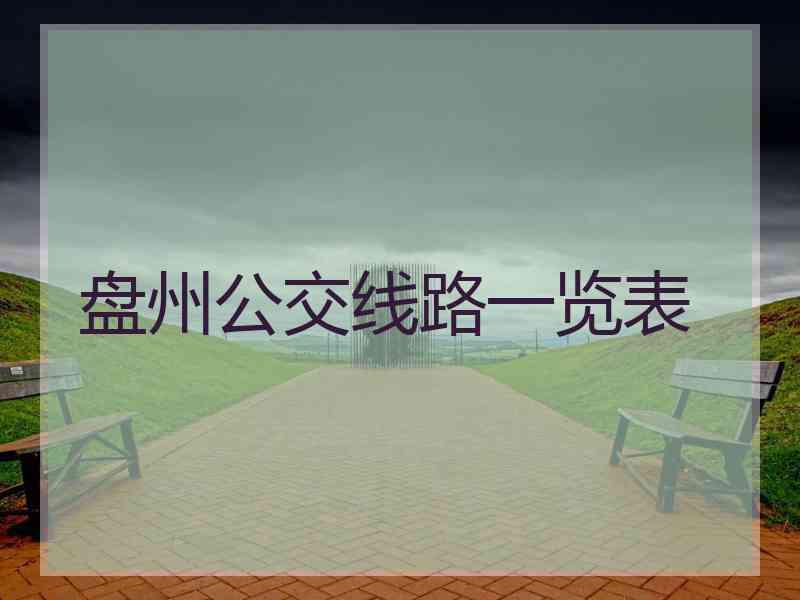 盘州公交线路一览表