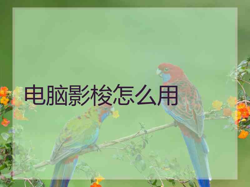 电脑影梭怎么用