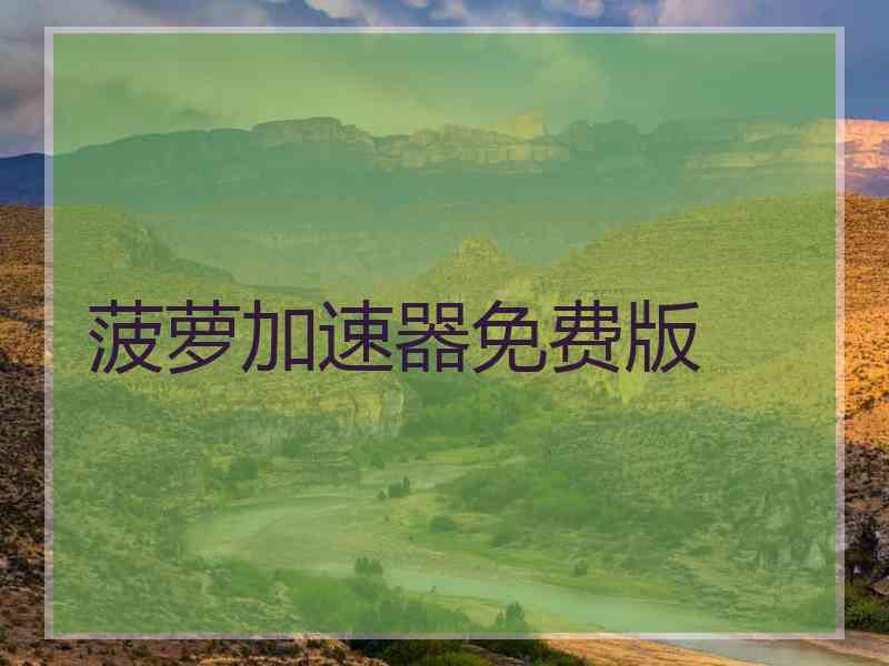 菠萝加速器免费版
