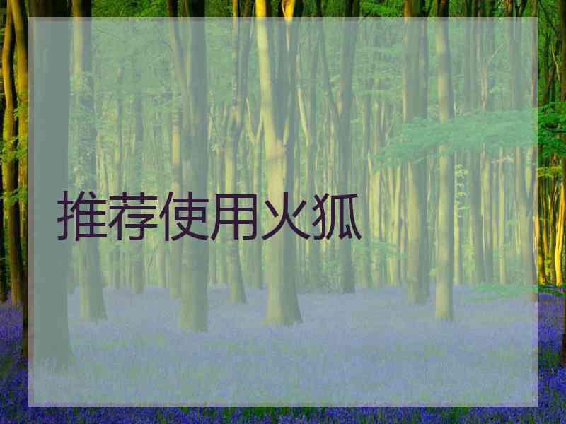 推荐使用火狐