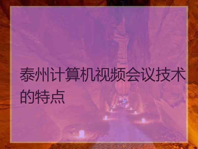 泰州计算机视频会议技术的特点