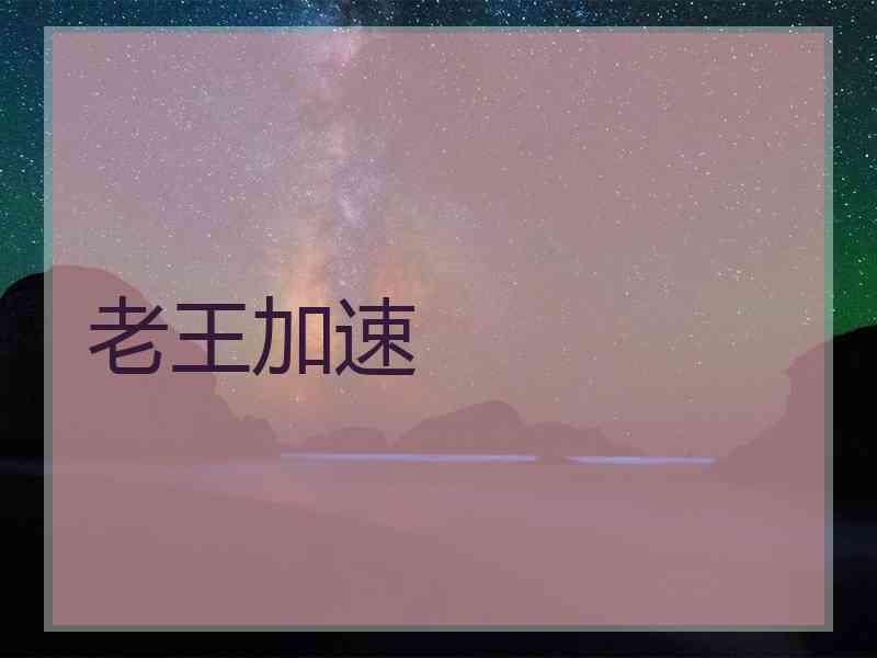 老王加速