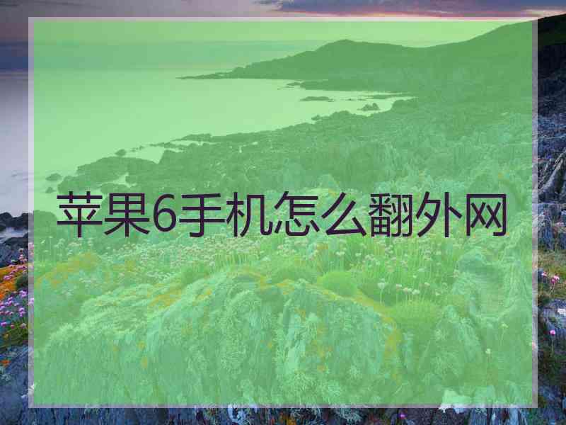 苹果6手机怎么翻外网