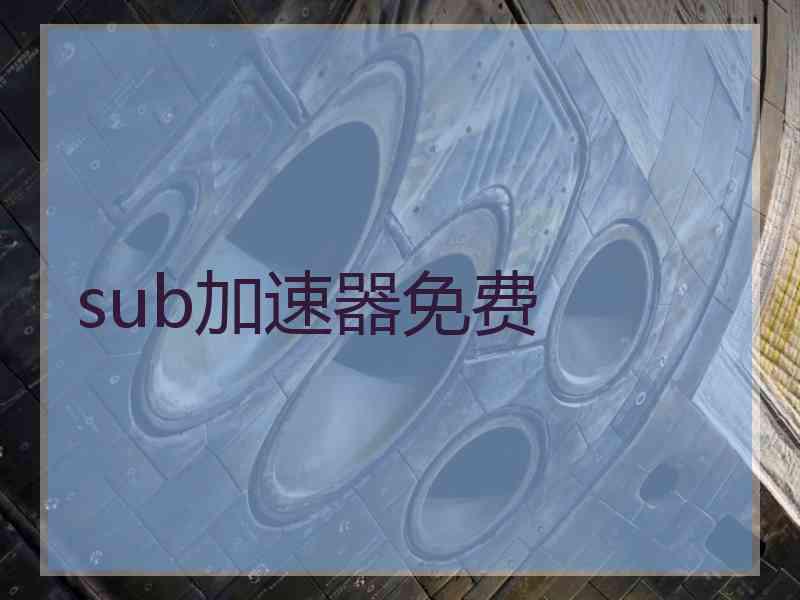 sub加速器免费