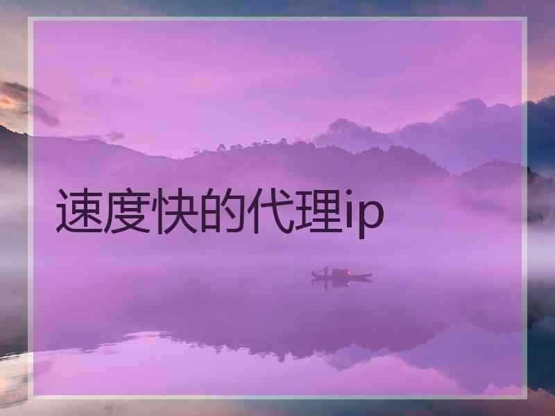 速度快的代理ip