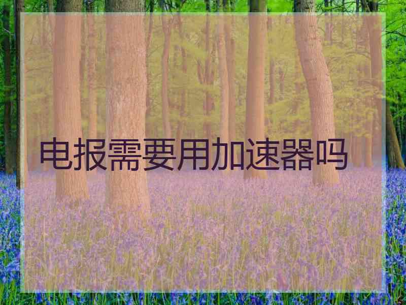 电报需要用加速器吗