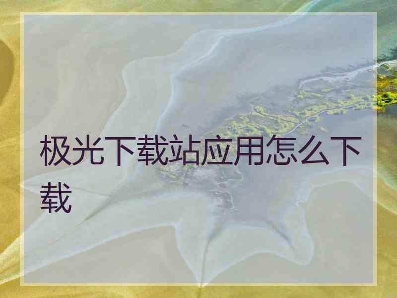 极光下载站应用怎么下载