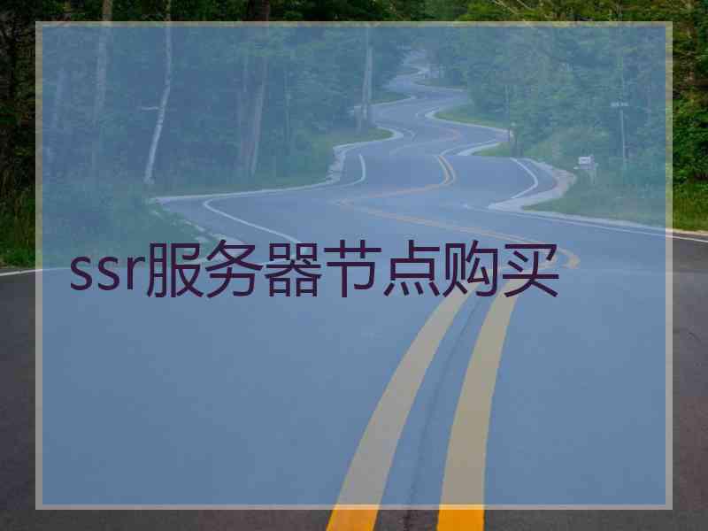 ssr服务器节点购买
