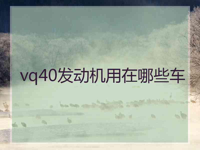 vq40发动机用在哪些车
