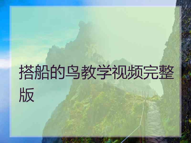 搭船的鸟教学视频完整版