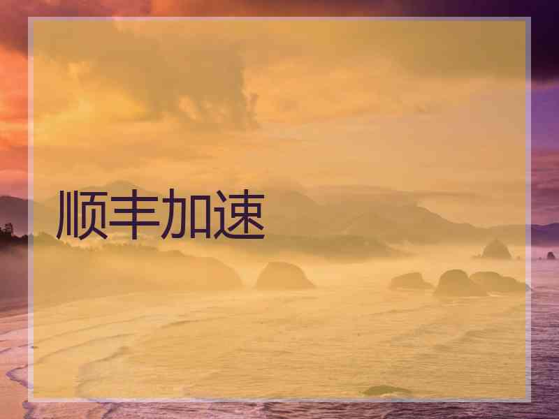 顺丰加速