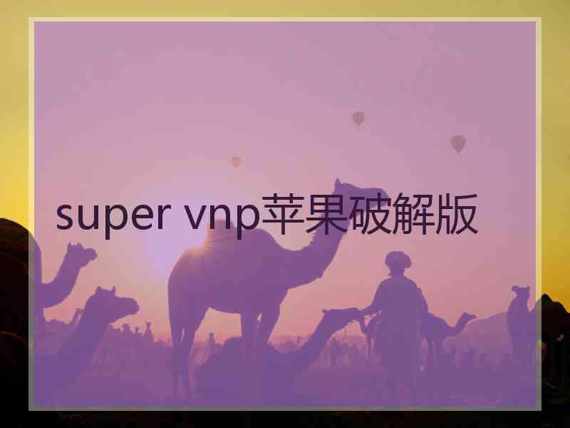 super vnp苹果破解版