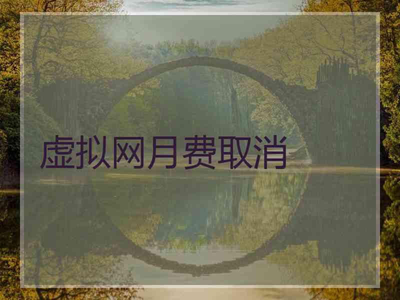 虚拟网月费取消