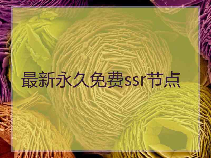 最新永久免费ssr节点