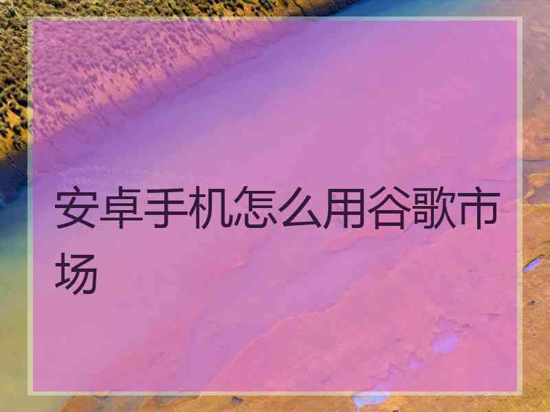 安卓手机怎么用谷歌市场