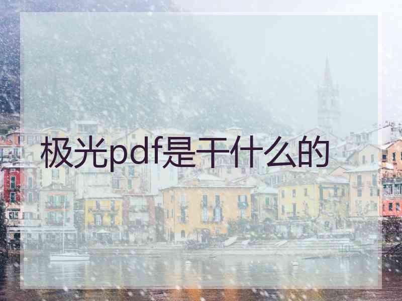极光pdf是干什么的