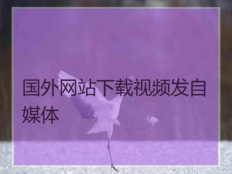国外网站下载视频发自媒体