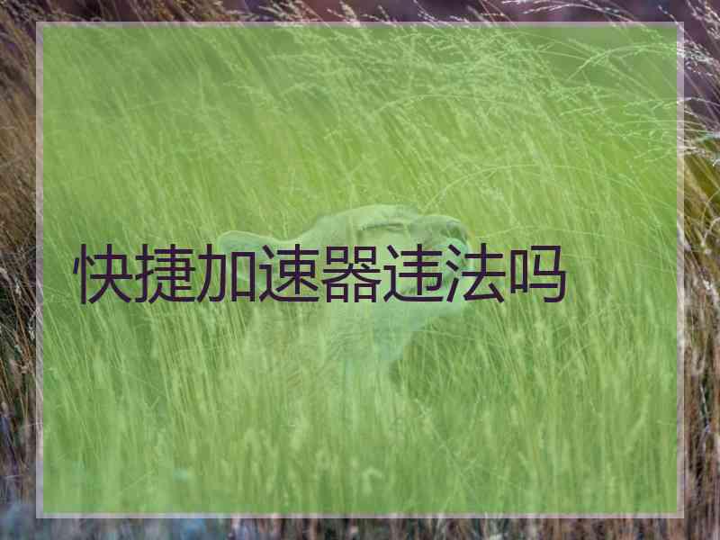 快捷加速器违法吗