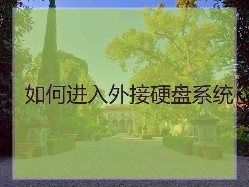 如何进入外接硬盘系统