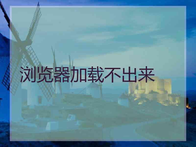 浏览器加载不出来