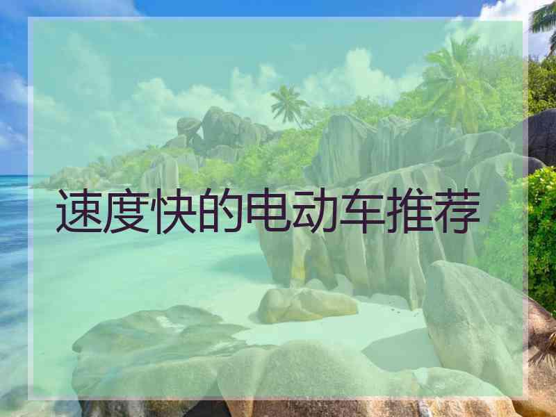 速度快的电动车推荐