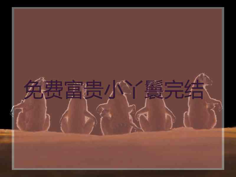 免费富贵小丫鬟完结