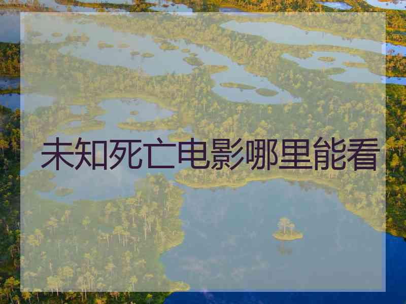 未知死亡电影哪里能看