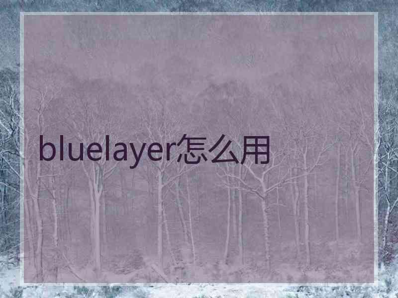 bluelayer怎么用
