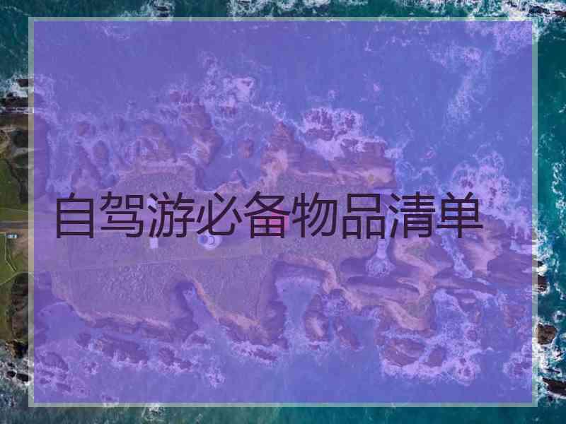 自驾游必备物品清单