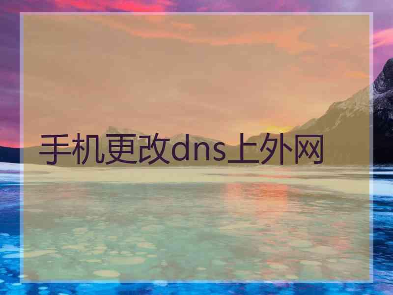 手机更改dns上外网