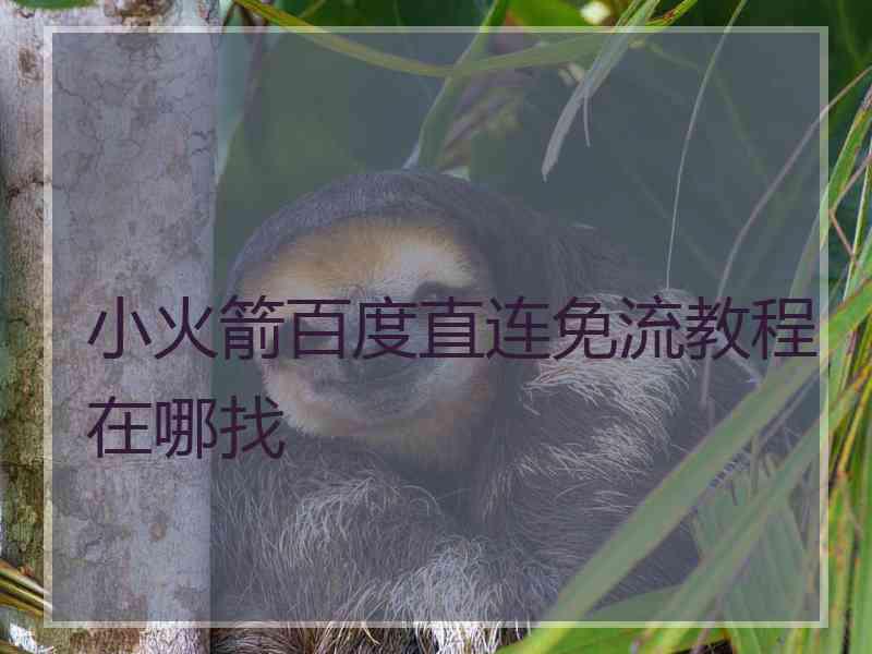 小火箭百度直连免流教程在哪找